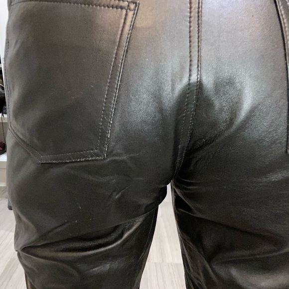 Leather pants, womens size 8, black - Picture 7 of 9